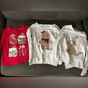 Little Girl Long sleeve Christmas top Shirt bundle